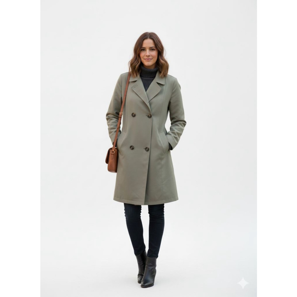 Reitmans Sage Green Trench Coat Women’s Plus Size 2X - Picture 2 of 11